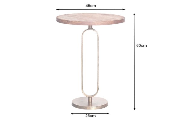 Table dappoint ronde Ø 45 cm Mango Bois Métal Travail manuel