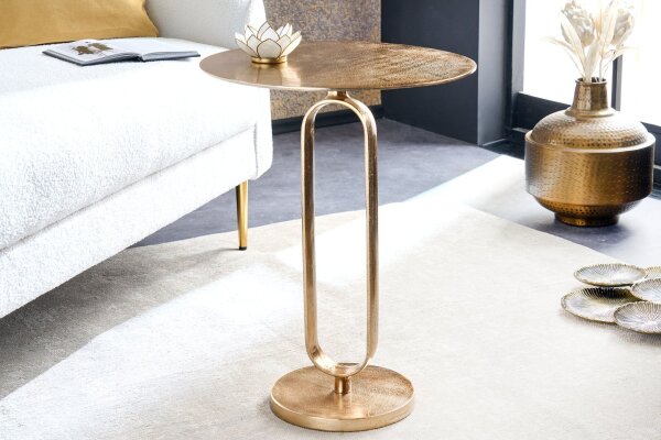 Beistelltisch Metall in Gold 45 x 45 cm Handarbeit