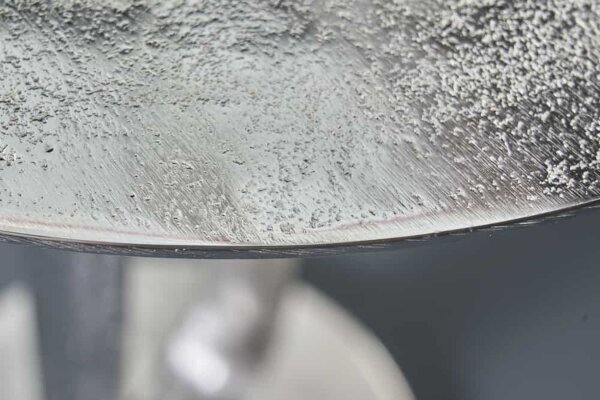 Beistelltisch Metall in Weiß Silber 45x45 cm Handarbeit