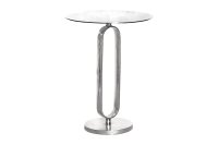 Beistelltisch Metall in Wei&szlig; Silber 45x45 cm Handarbeit