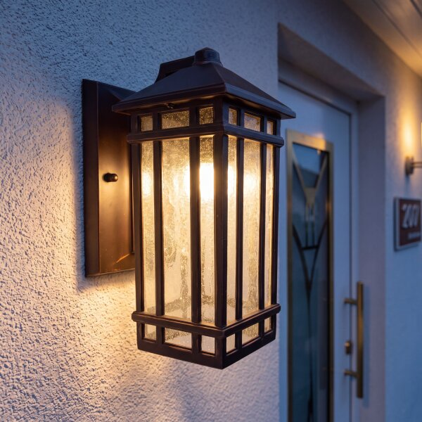 Lampe murale extérieure verre de pluie aluminium maison IP44