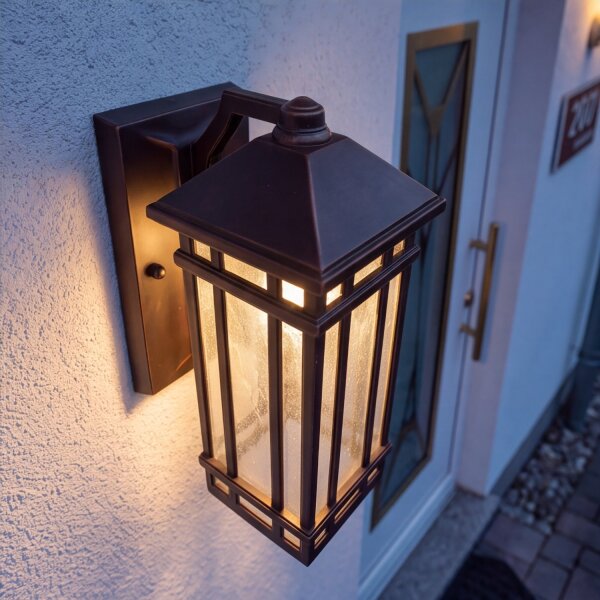 Lampe murale extérieure verre de pluie aluminium maison IP44