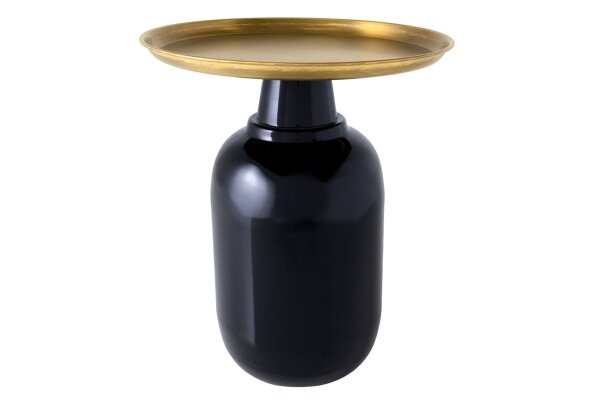 Beistelltisch Metall in Gold Schwarz 40x40 cm Handarbeit