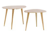 Couchtisch 2er Set Metall in Gold Dreibein Handarbeit