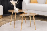 Couchtisch 2er Set Metall in Gold Dreibein Handarbeit
