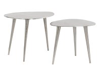 Table basse en m&eacute;tal argent&eacute; Lot de 2...