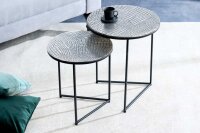 Set de 2 tables dappoint en métal argenté...