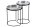 Set de 2 tables dappoint Argent Noir avec plateaux Travail manuel
