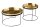 Table basse set de 2 pièces en or noir avec plateaux artisanaux