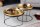 Table basse set de 2 pièces en or noir avec plateaux artisanaux