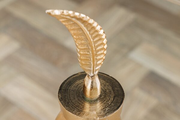 Beistelltisch Hartglas Metall in Gold 44x44 cm Handarbeit