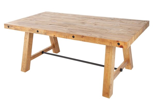 Esstisch recyceltem Holz (Kiefer) in Vintage Braun 165x90 cm