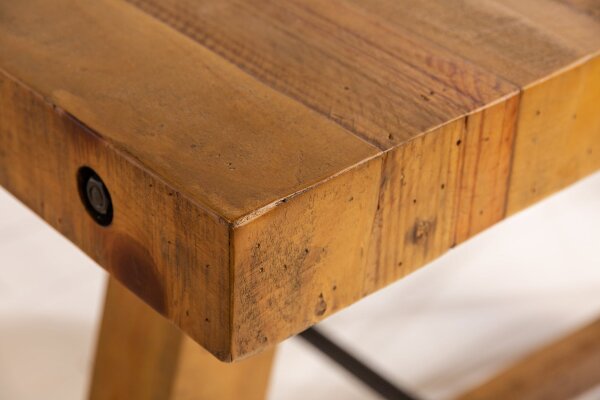 Esstisch recyceltem Holz (Kiefer) in Vintage Braun 165x90 cm