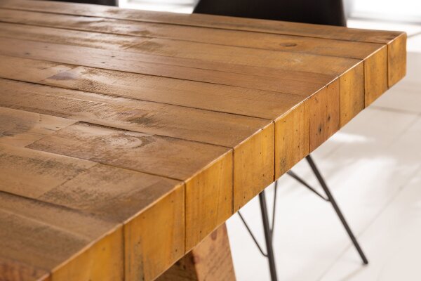 Esstisch recyceltem Holz (Kiefer) in Vintage Braun 165x90 cm