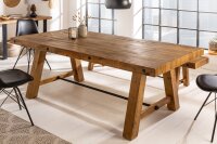 Esstisch recyceltem Holz (Kiefer) in Vintage Braun 165x90 cm