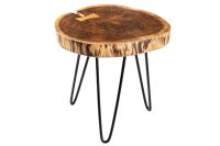 Beistelltisch Akazienholz Metall 40 x 40 cm