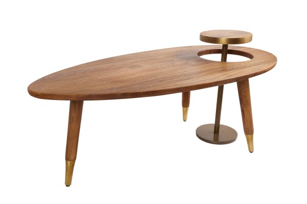 Table basse mangue bois métal marron 2pcs