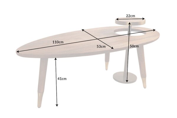 Table basse mangue bois métal marron 2pcs