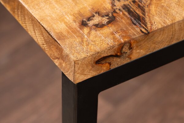 Table dappoint mangue bois métal 26 x 36 cm