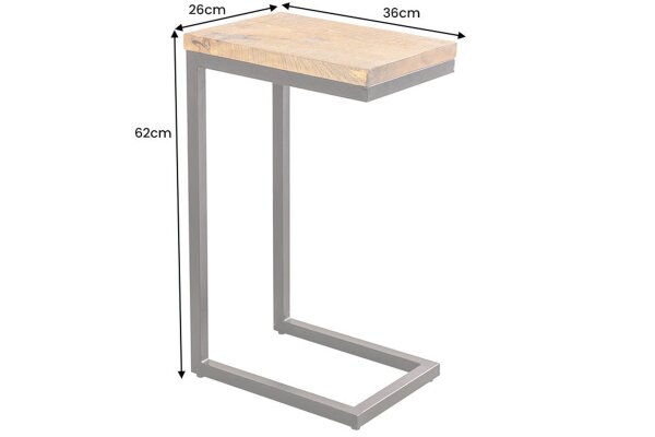 Table dappoint mangue bois métal 26 x 36 cm