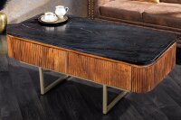 Couchtisch mit Schublade Marmor Mango Holz Metall 110 cm