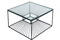 Table basse en verre trempé Fer en noir 60x60 cm...