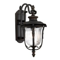 Wandleuchte MORGANA in Bronze Riffelglas IP44 außen