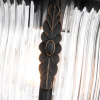 Wandleuchte MORGANA in Bronze Riffelglas IP44 außen