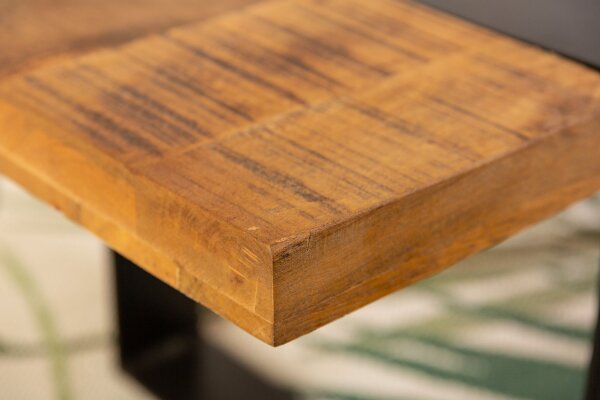 Couchtisch Mango Holz Metall 100 x 60 cm Kufengestell