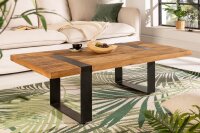 Couchtisch Mango Holz Metall 100 x 60 cm Kufengestell