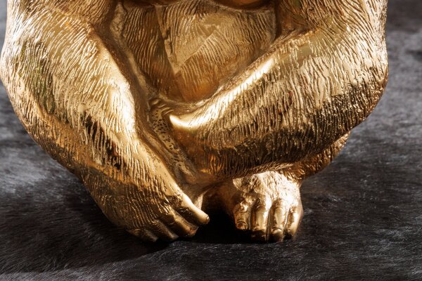 Beistelltisch rund Ø 45 cm Handarbeit Affe in Gold
