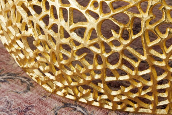 Couchtisch Akazienholz Metall Natur Gold 72x72 cm Handarbeit