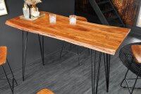 Bartisch Akazienholz Metall 140 x 63 cm Hairpin Legs
