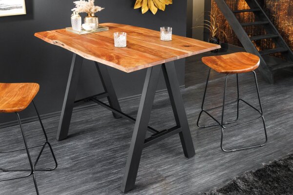 Bartisch Akazienholz Metall 120 x 83 cm H: 106 cm