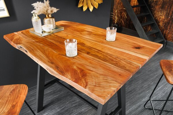 Bartisch Akazienholz Metall 120 x 83 cm H: 106 cm