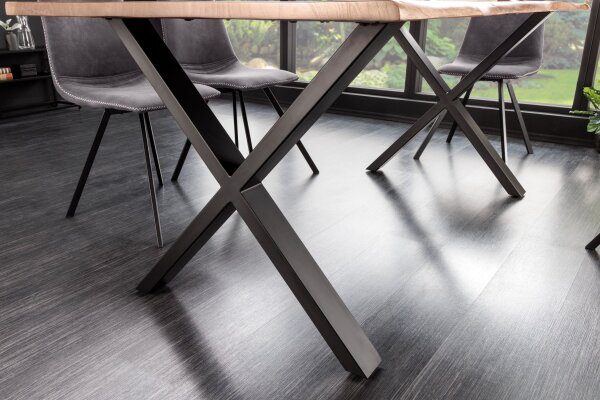Esstisch Akazienholz Metall 180x90 cm Industrial Baumkante