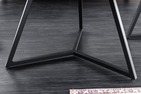 Couchtisch Keramik Hartglas Metall Weiß Schwarz 90x75 cm