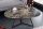 Couchtisch 90x75 cm Keramik Hartglas Metall in Taupe Schwarz