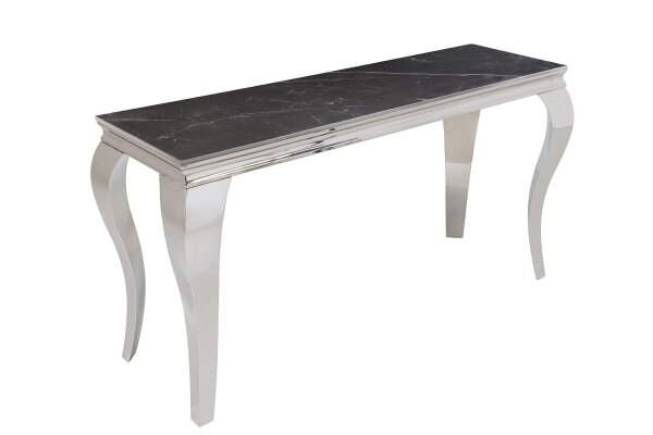 Table console en céramique noire argentée 145cm