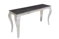 Table console en céramique noire argentée...