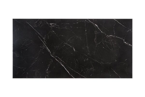Table de salle à manger en céramique noire argentée 180 x 90 cm aspect marbre