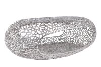 Table basse en métal argenté 119 x 66 cm...