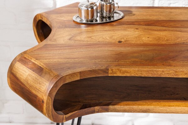 Bureau bois de sheesham métal 120 x 78 cm