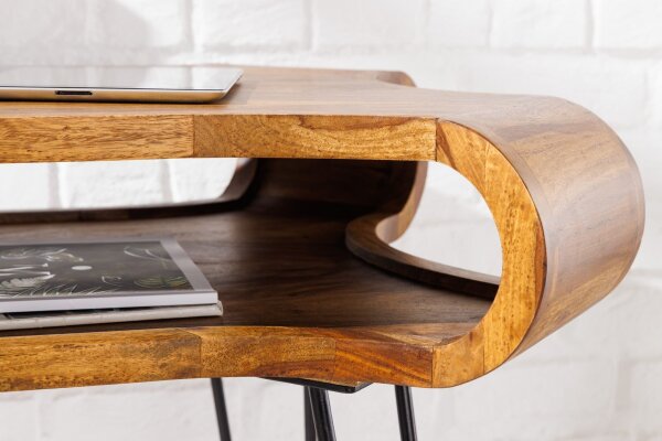 Bureau bois de sheesham métal 120 x 78 cm