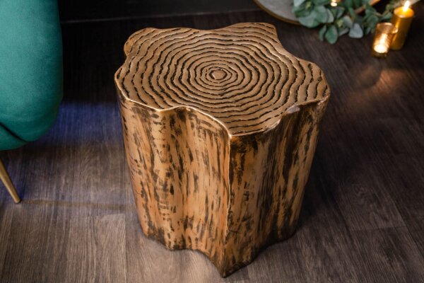 Beistelltisch Metall in Gold 44 x 37 cm Baumstamm Design