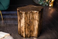 Beistelltisch Metall in Gold 44 x 37 cm Baumstamm Design