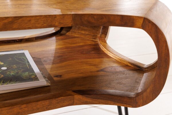 Table basse en bois de sheesham et métal 100 x 55 cm