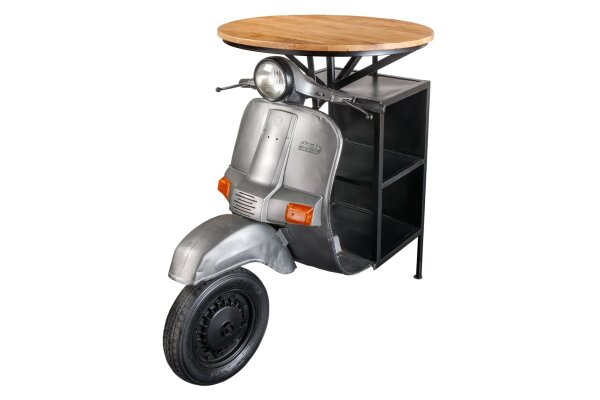 Bartisch echter Roller Mango Holz 120cm Upcycling Handarbeit