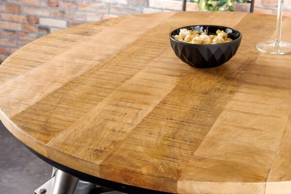 Bartisch echter Roller Mango Holz 120cm Upcycling Handarbeit