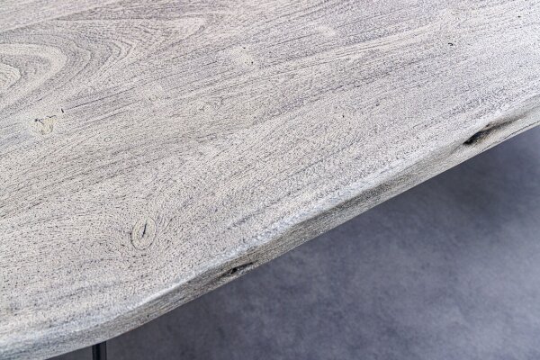 Table de salle à manger en bois dacacia métal gris noir 140x80 cm
